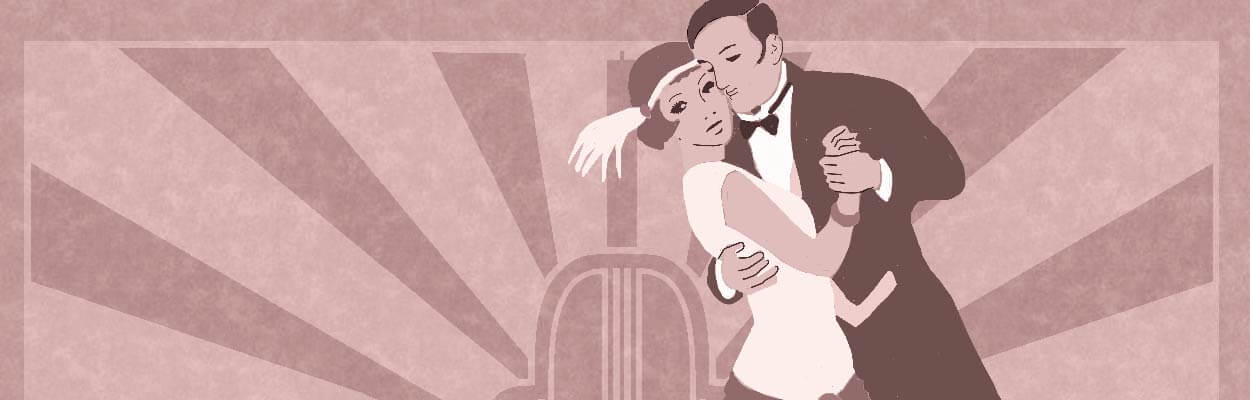 Vintage poster of 20's couple dancing