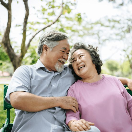 Senior couple laughing together
